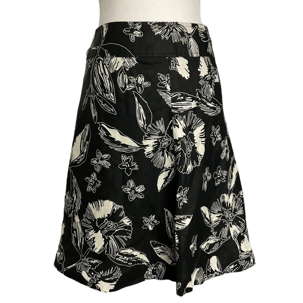 Merona Black Linen A line Skirt Size 2
